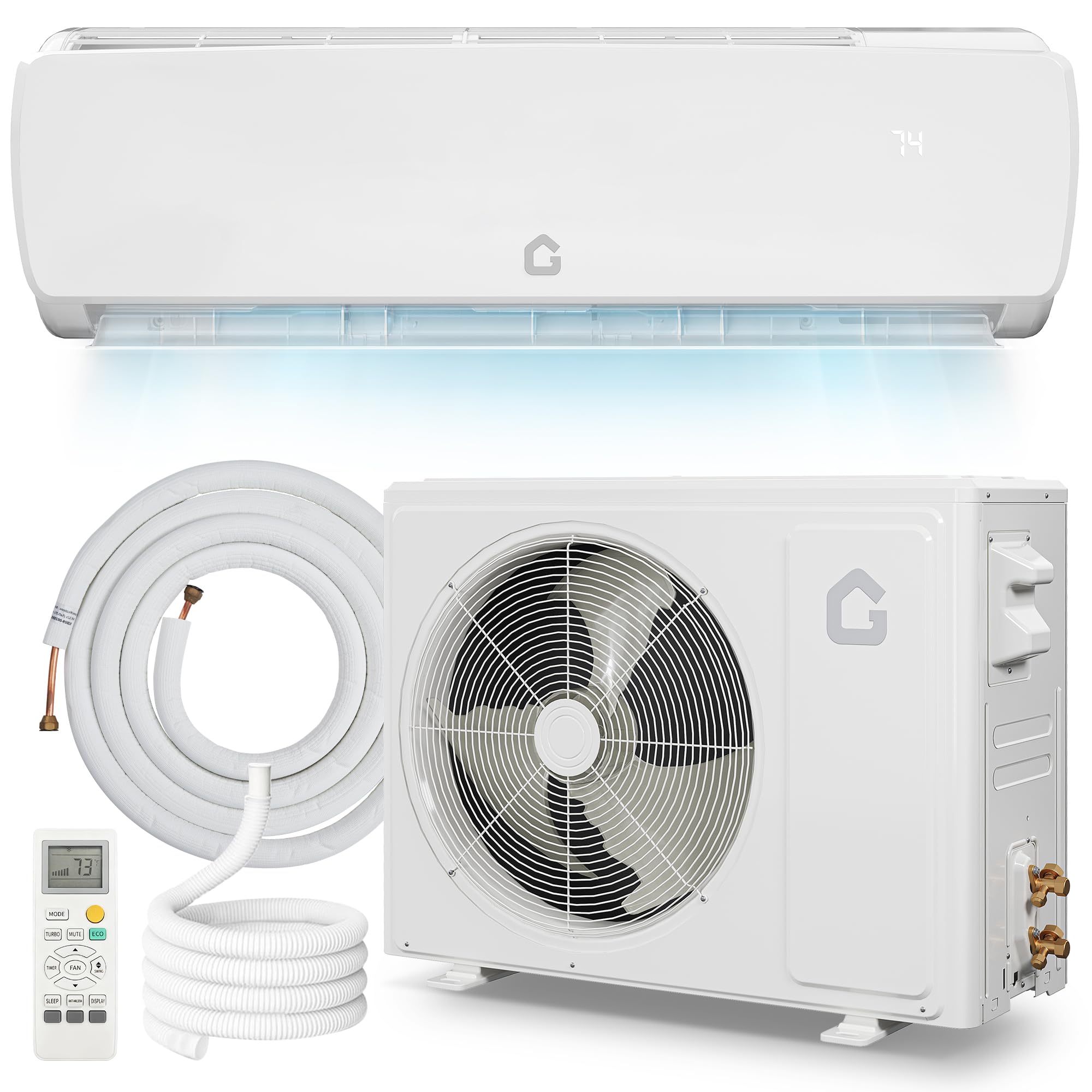 12000 BTU 115V Ductless Mini Split AC Heat Pump for Apartment/Room, 19 SEER 42dB