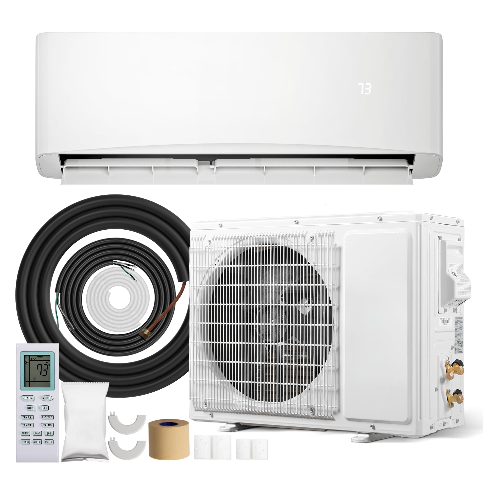 12000BTU Mini Split AC/Heating System, 17 SEER2 115V Inverter Air Conditioner Co