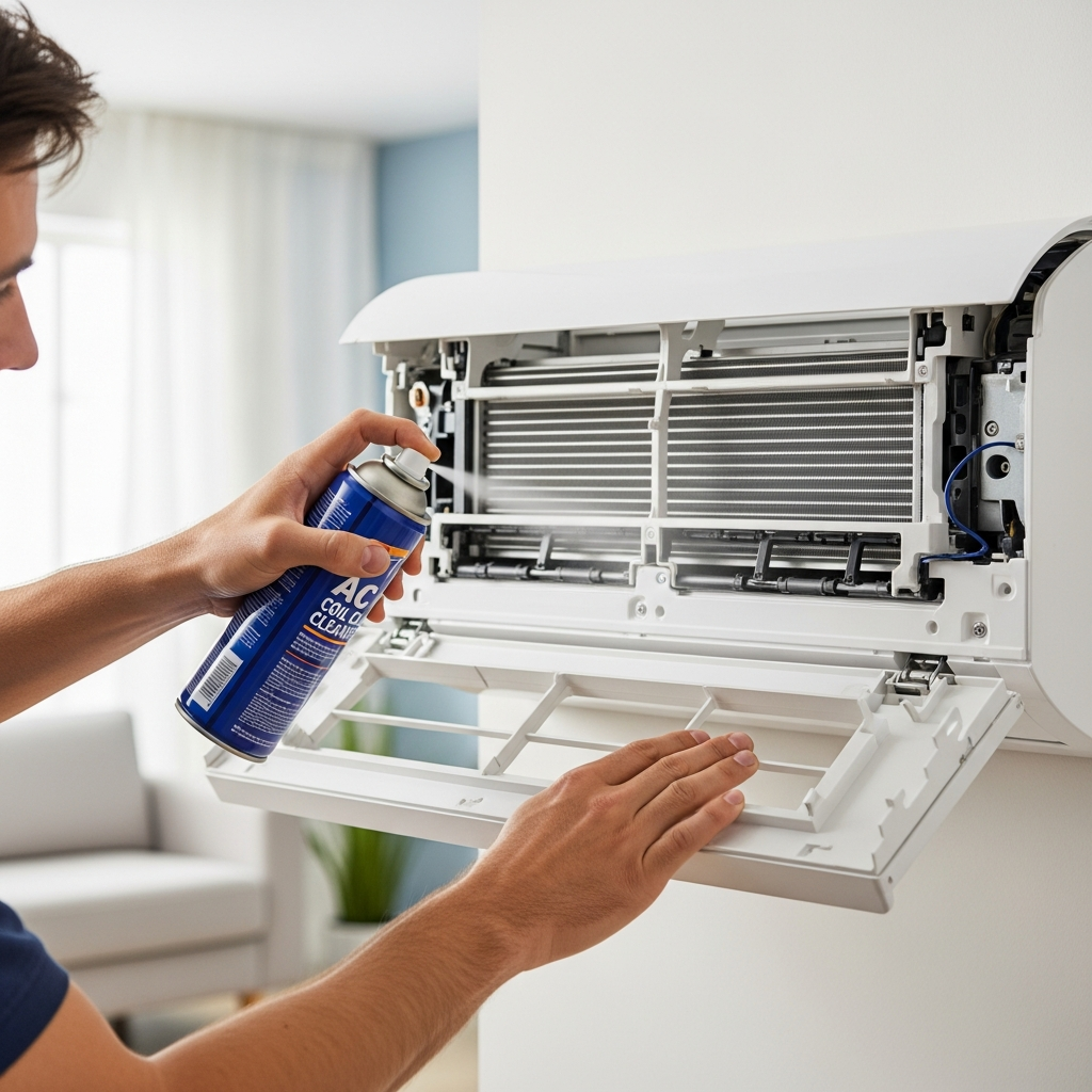 Generate a high-quality, relevant image prompt for an article about: Deodorize AC Unit: Effortless G