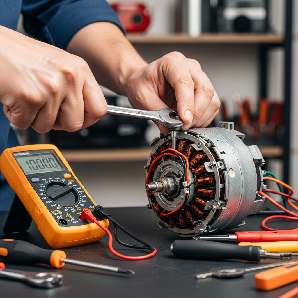Generate a high-quality, relevant image prompt for an article about: Fix AC Fan Motor: Easy Guide