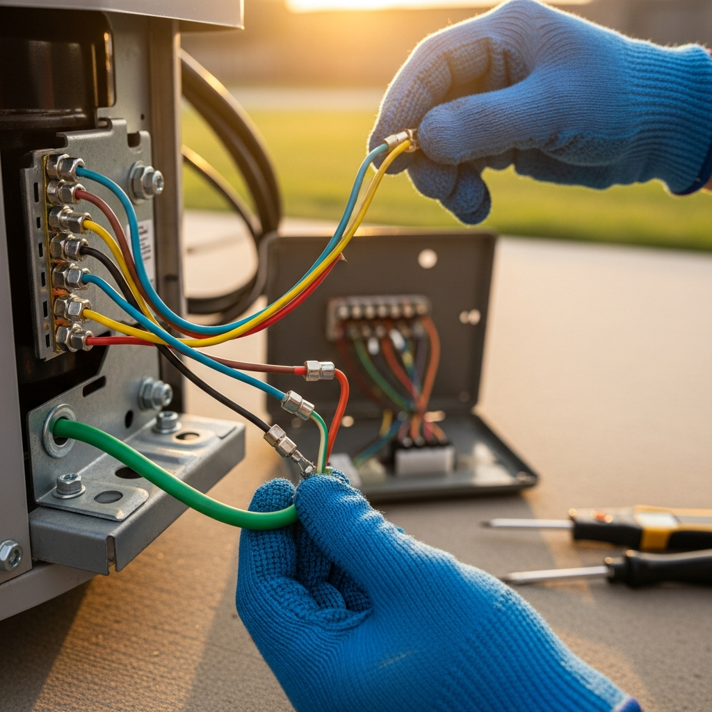 Generate a high-quality, relevant image prompt for an article about: Inspect AC Wiring: Easy Guide