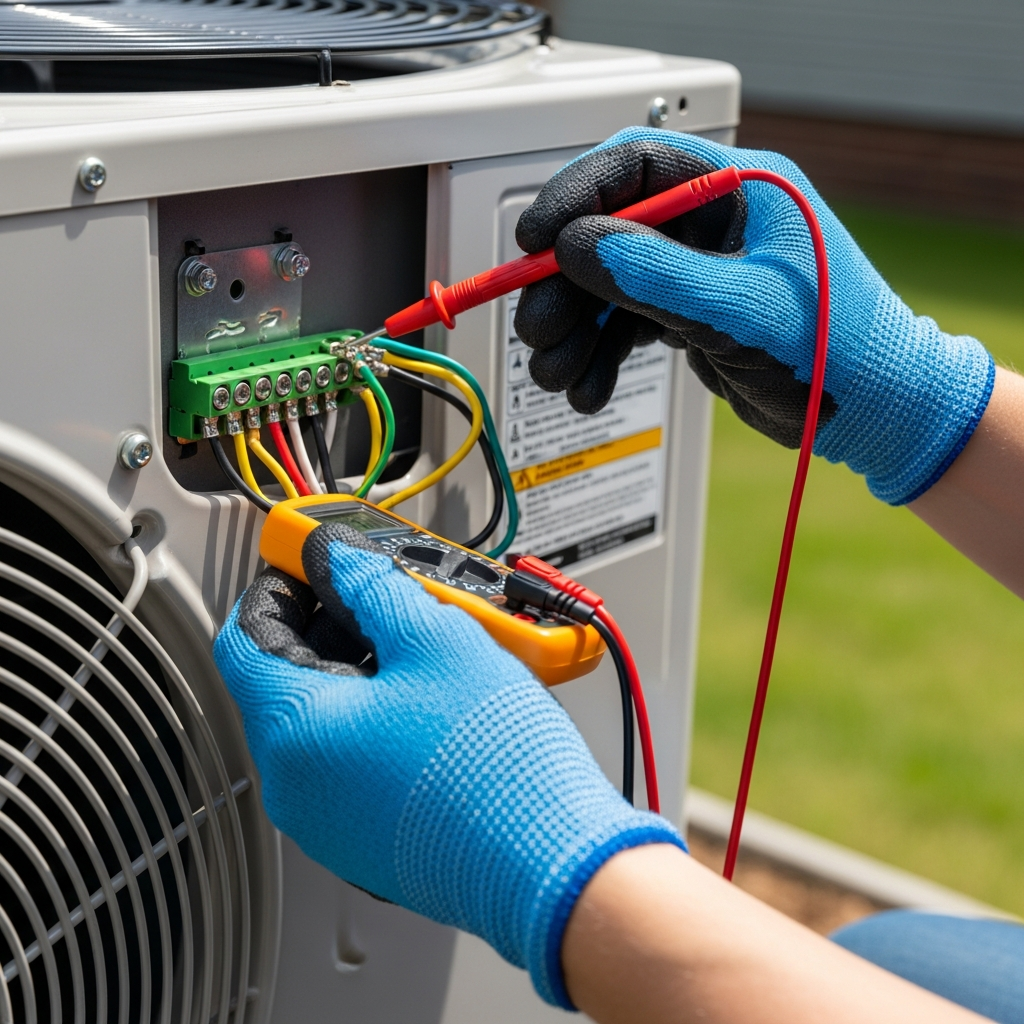 Generate a high-quality, relevant image prompt for an article about: Inspect AC Wiring: Easy Guide