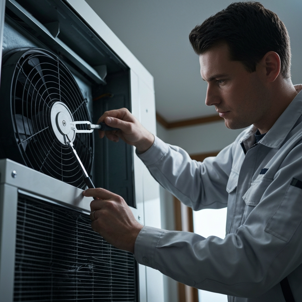 Generate a high-quality, relevant image prompt for an article about: Fix AC Not Cooling: Effortless