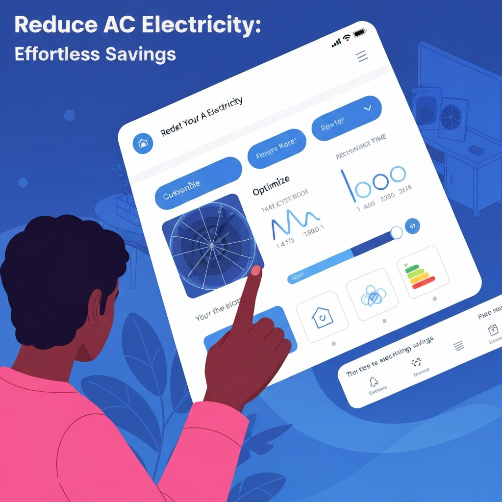 Generate a high-quality, relevant image prompt for an article about: Reduce AC Electricity: Effortle
