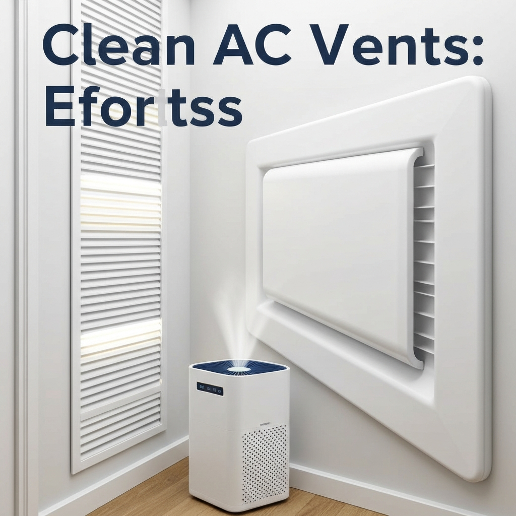 Generate a high-quality, relevant image prompt for an article about: Clean AC Vents: Effortless Guid