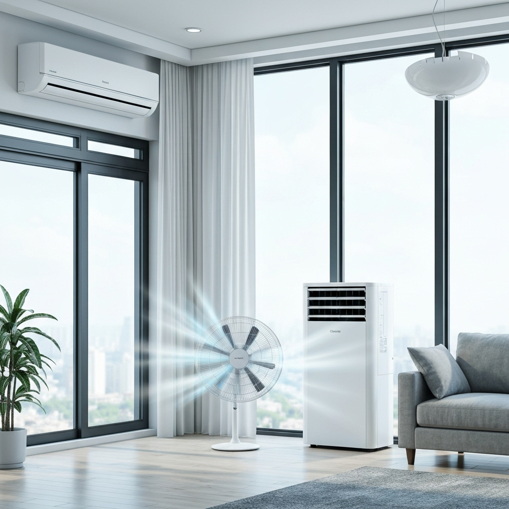 Generate a high-quality, relevant image prompt for an article about: Improve AC Cooling: Effortless
