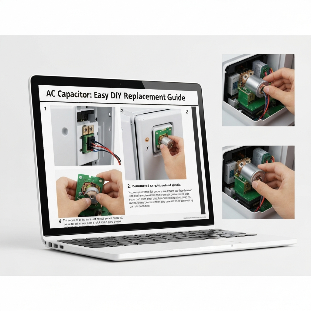 Generate a high-quality, relevant image prompt for an article about: AC Capacitor: Easy DIY Replacem