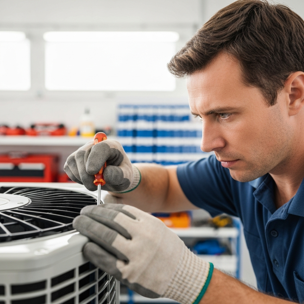 Generate a high-quality, relevant image prompt for an article about: Fix Rattling AC Unit: Easy Guid