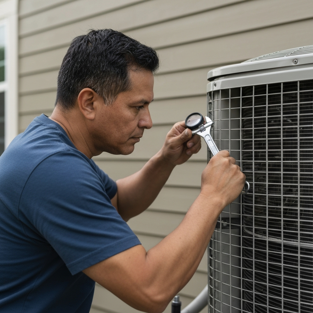 Generate a high-quality, relevant image prompt for an article about: Fix Rattling AC Unit: Easy Guid