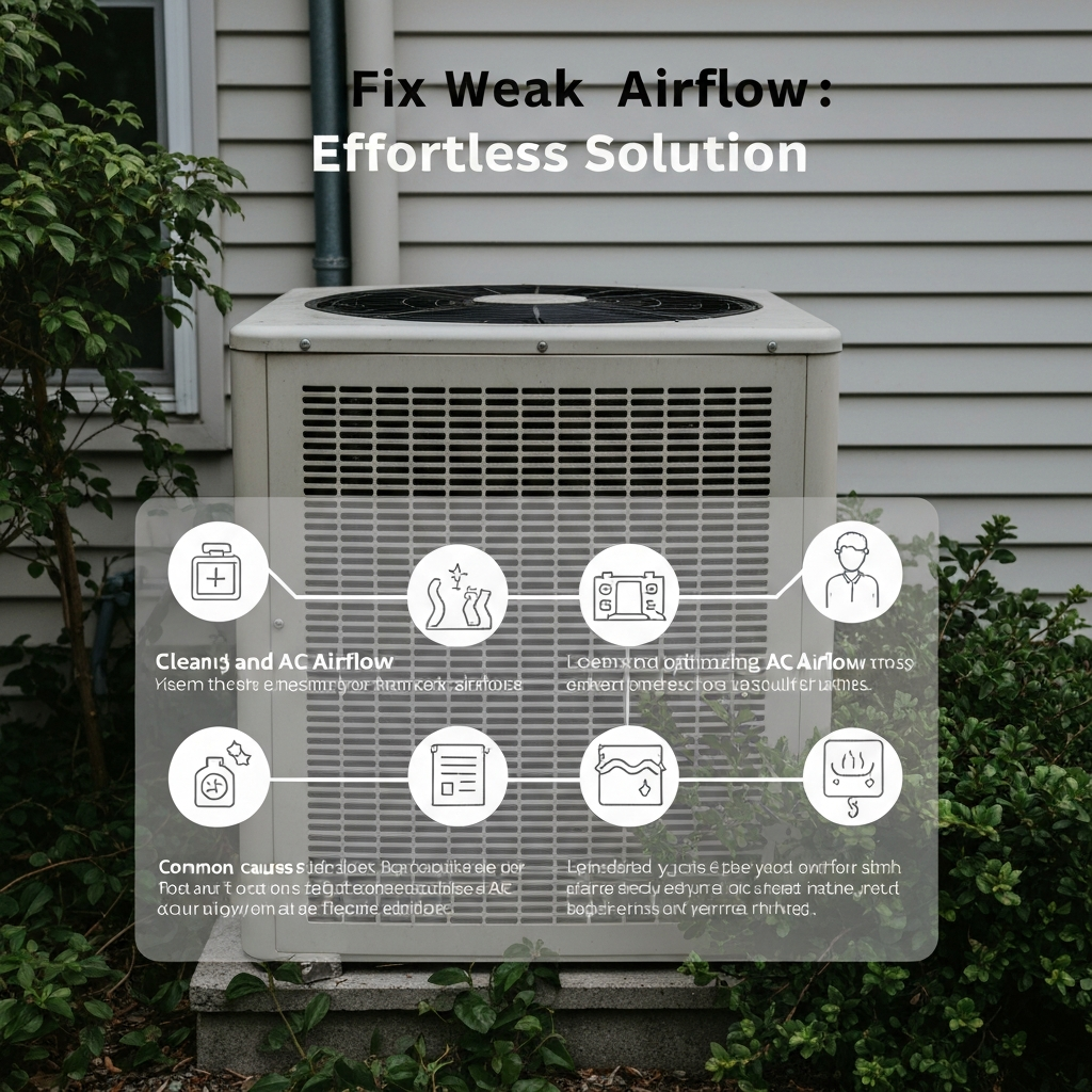Generate a high-quality, relevant image prompt for an article about: Fix Weak AC Airflow: Effortless