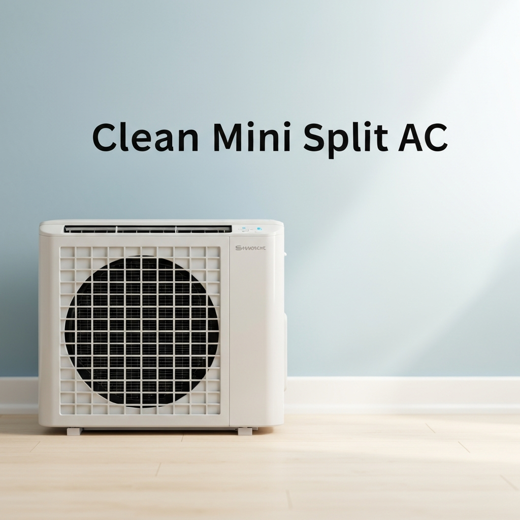 Generate a high-quality, relevant image prompt for an article about: Clean Mini Split AC: Effortless