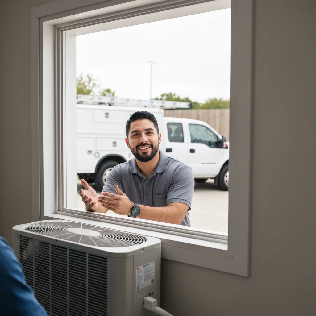 Generate a high-quality, relevant image prompt for an article about: Service Window AC: Easy Guide