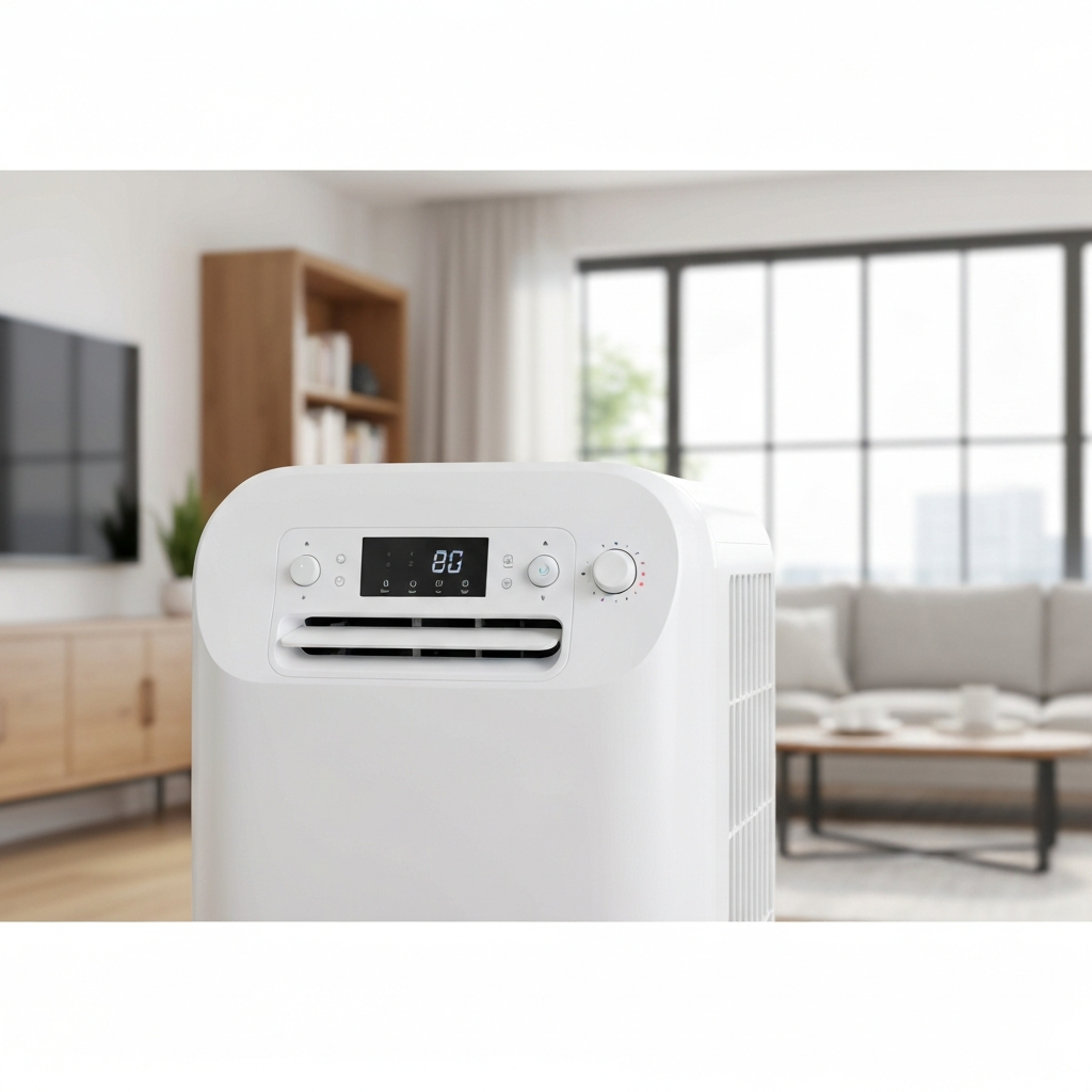 Generate a high-quality, relevant image prompt for an article about: Clean Portable AC Unit: Effortl