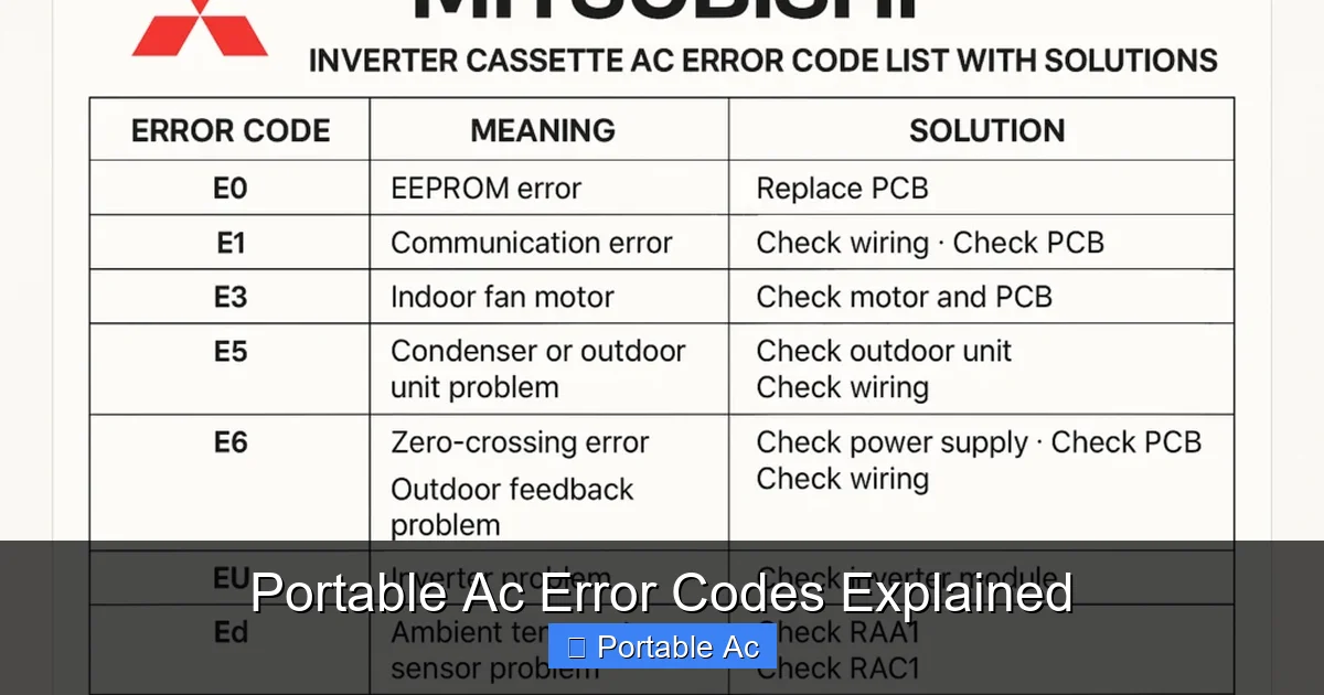 Portable Ac Error Codes Explained