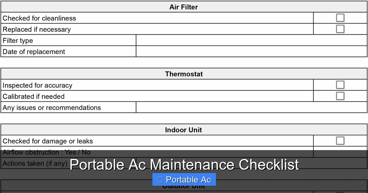 Portable Ac Maintenance Checklist