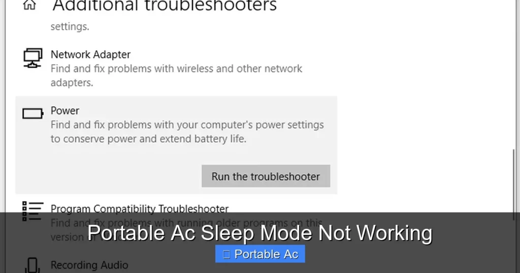 Portable Ac Sleep Mode Not Working