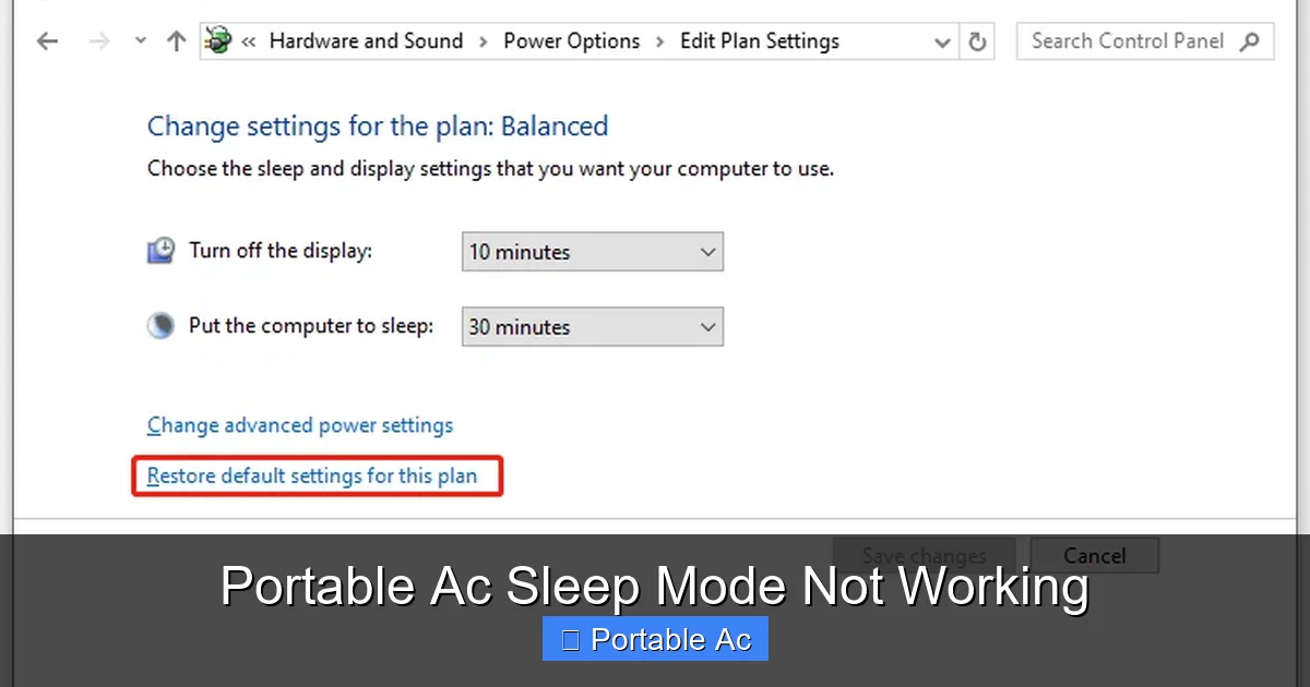 Portable Ac Sleep Mode Not Working