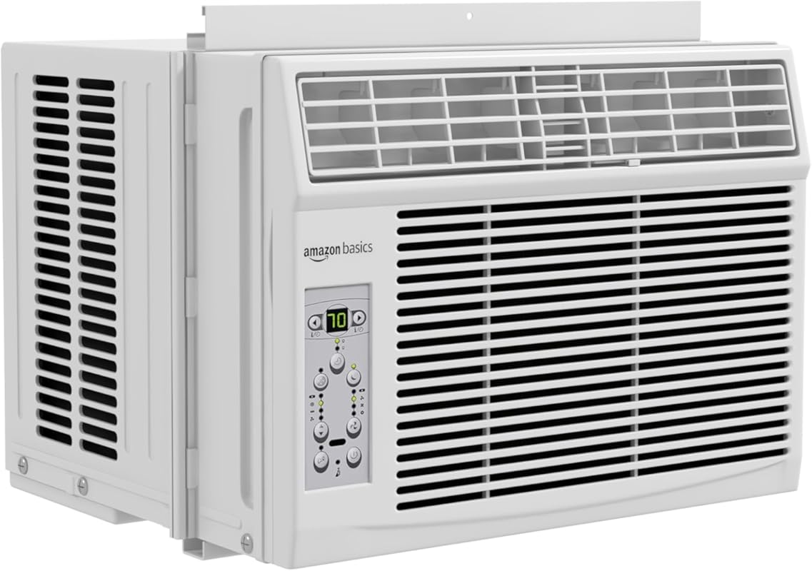 Amazon Basics 6000 BTU Quiet Window AC, Cools 250 Sq Ft, Remote Contro