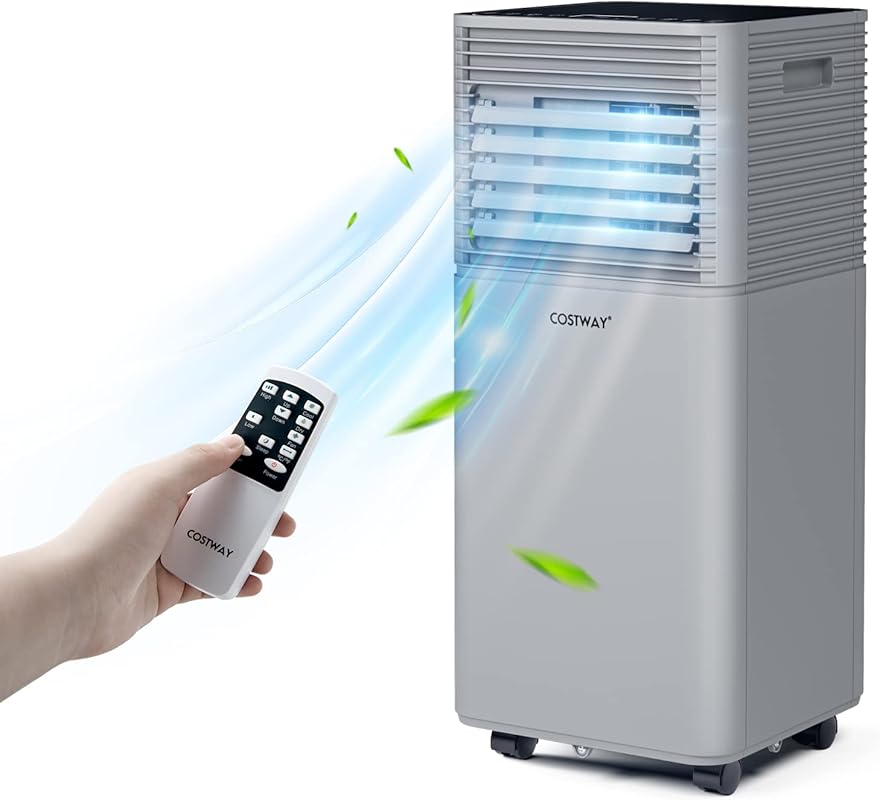COSTWAY 10000BTU Portable AC for 350 Sq Ft with Remote & 24H Timer