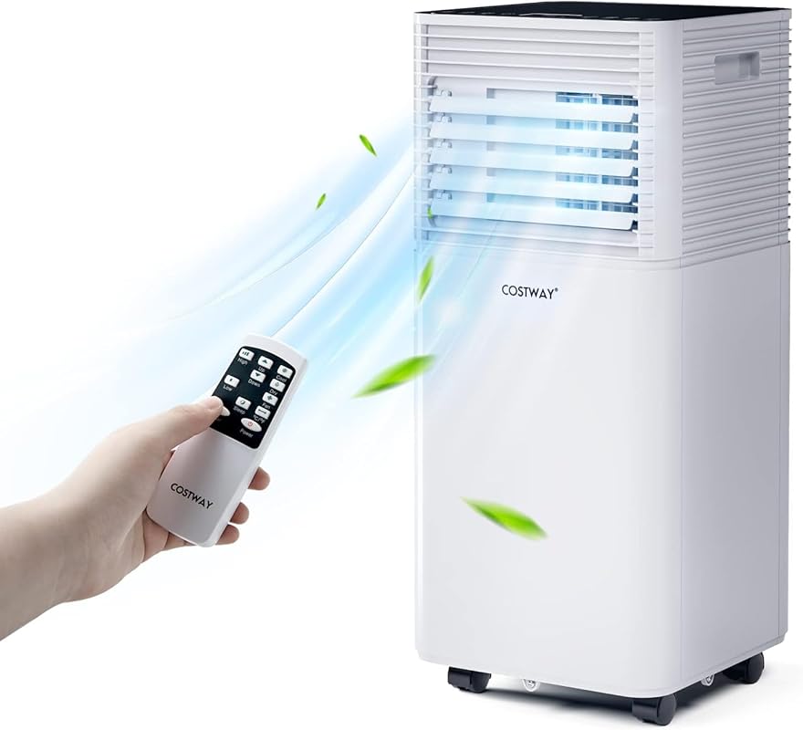 COSTWAY 8,000 BTU Portable AC with Remote, 24H Timer & Sleep Mode