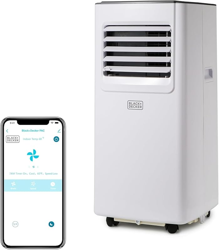 BLACK+DECKER 8,000 BTU WiFi Portable AC with Remote, App, Alexa & Wind